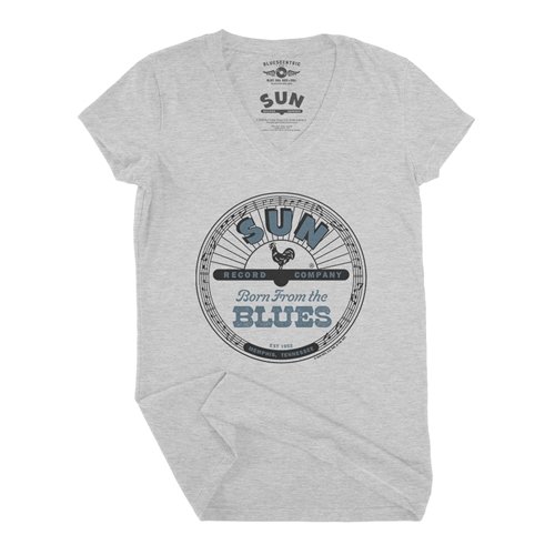 Sun Records Born from the Blues V-Neck T Shirt - Women's