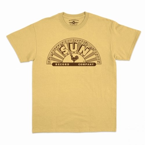 Classic Brown Sun Records Logo  T-Shirt - Classic Heavy Cotton