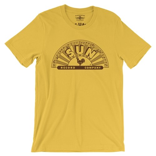 Classic Brown Sun Records Logo T-Shirt - Lightweight Vintage Style
