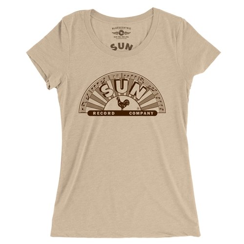 Classic Brown Sun Records Logo Ladies T Shirt - Relaxed Fit