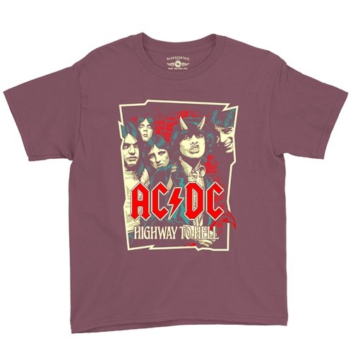 AC/DC Highway To Hell Drawing Youth T-Shirt - Lightweight Vintage Children & Toddlers