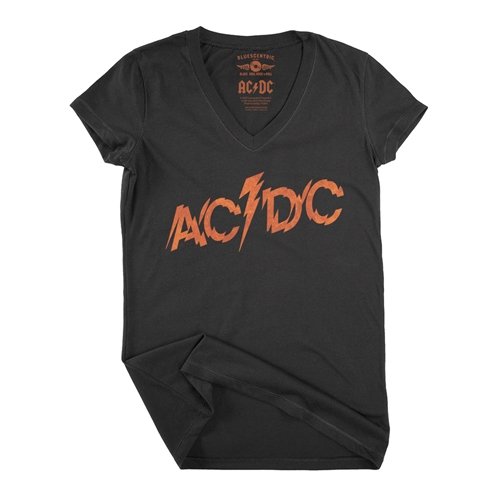 AC/DC Fiery Logo V-Neck T Shirt - Women's