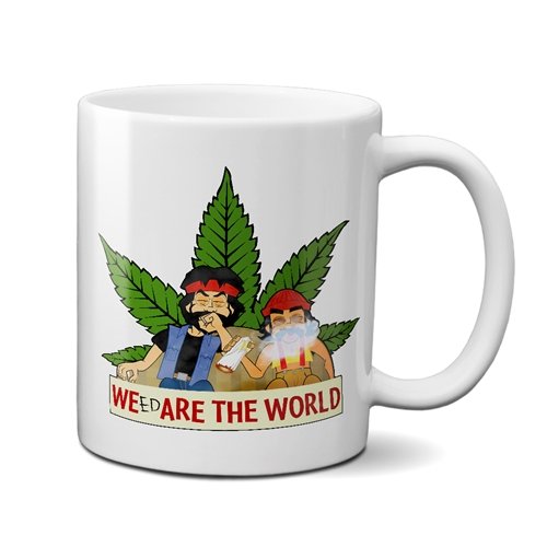 Animated Cheech & Chong Weed Are The World Coffee Mug