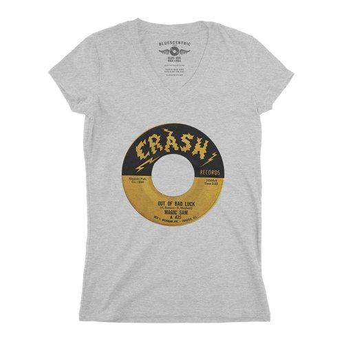 Crash Records Out Of Bad Luck V-Neck T Shirt - Women's