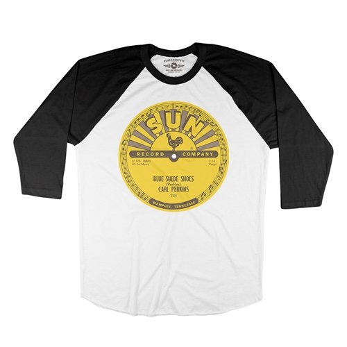 Sun Records Carl Perkins Blue Suede Shoes Baseball T-Shirt