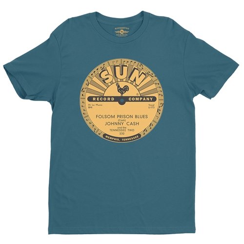 Sun Records Johnny Cash Folsom Prison T-Shirt - Lightweight Vintage Style