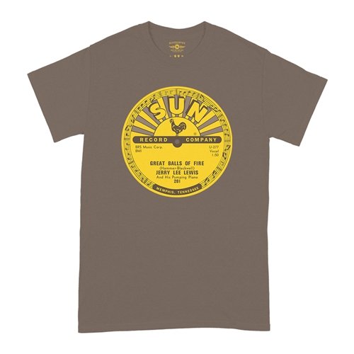 Sun Records Jerry Lee Lewis Great Balls of Fire T-Shirt - Classic Heavy Cotton