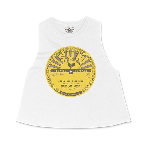 Sun Records Jerry Lee Lewis Great Balls of Fire Racerback Crop Top - Women's