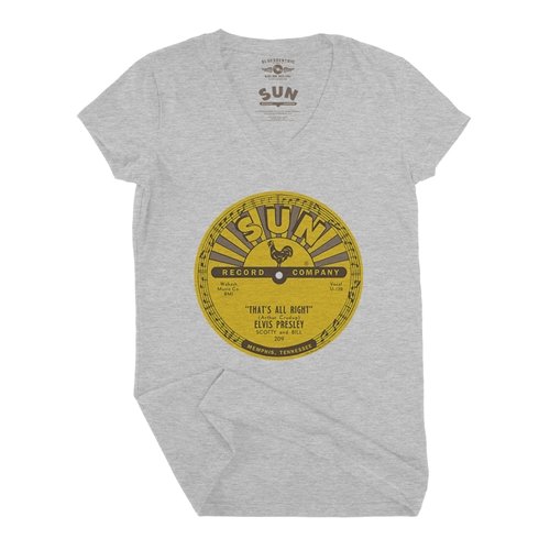 Sun Records Elvis That's All Right Mama V-Neck T Shirt - Women's