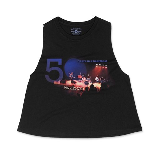 Pink Floyd 50 Years in a Heartbeat Racerback Crop Top - Women's