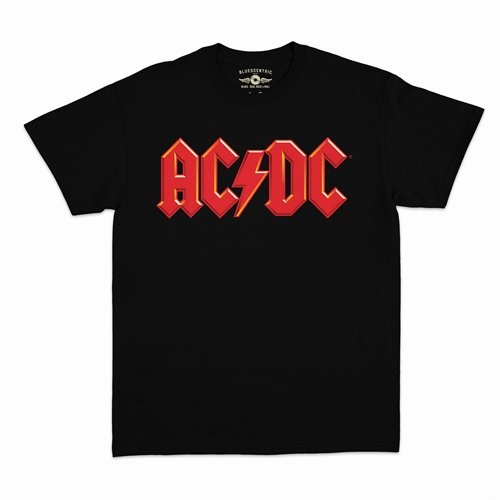 Red AC/DC Logo T-Shirt - Classic Heavy Cotton