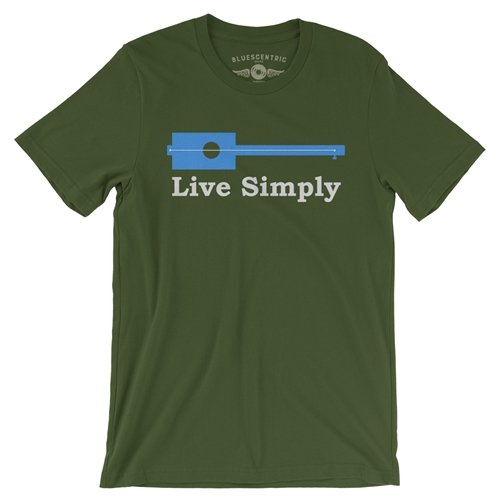Live Simply Guitar T-Shirt - Lightweight Vintage Style
