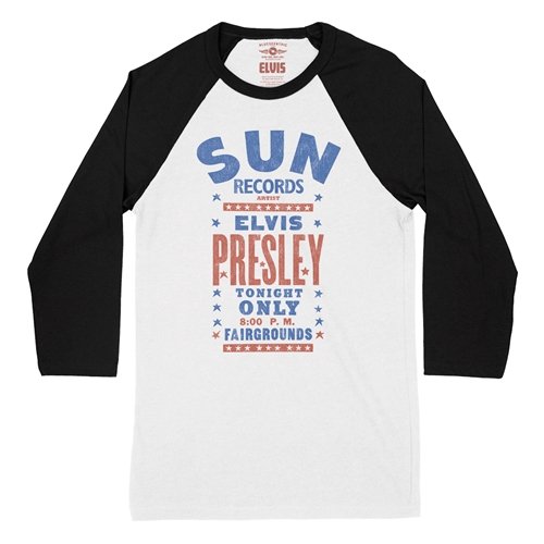 Sun Records Elvis Live at Tupelo Baseball T-Shirt