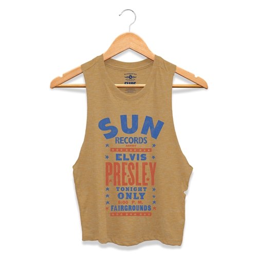 Sun Records Elvis Live at Tupelo Racerback Crop Top - Women's