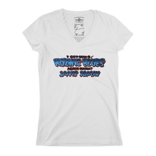 Janis Joplin Got Dem Ol' Kozmic Blues Album Cover V-Neck T Shirt - Women's