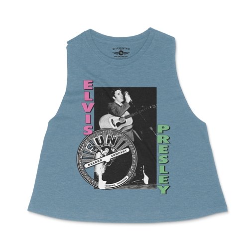 Pink & Lime Elvis Presley Hips Racerback Crop Top - Women's