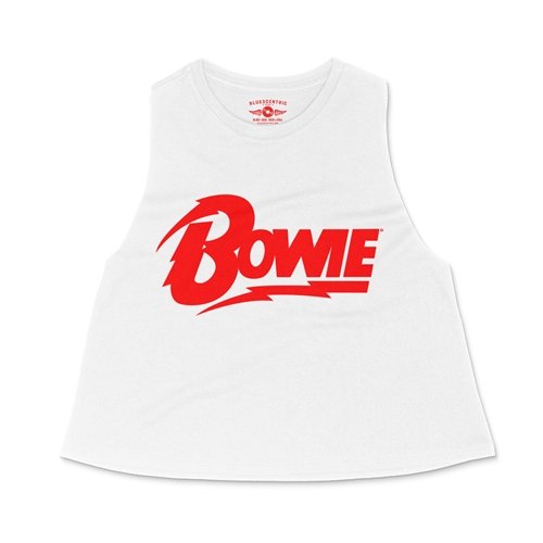 Red David Bowie Diamond Logo  Racerback Crop Top - Women's
