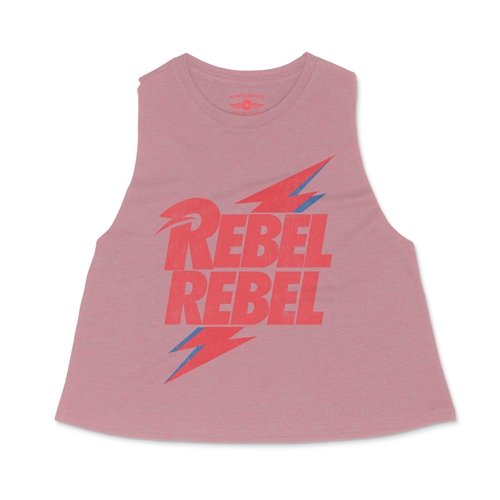 David Bowie Rebel Rebel Racerback Crop Top - Women's