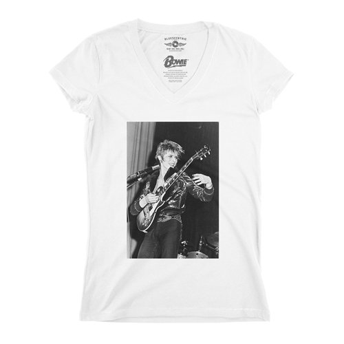 David Bowie Glam Photo V-Neck T Shirt - Women's