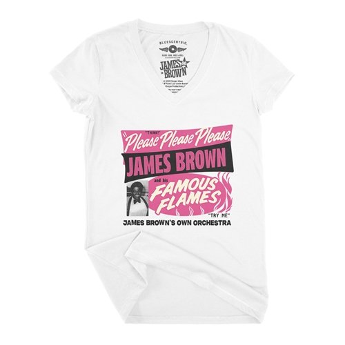 James Brown Famous Flames Tour V-Neck T Shirt - Women's