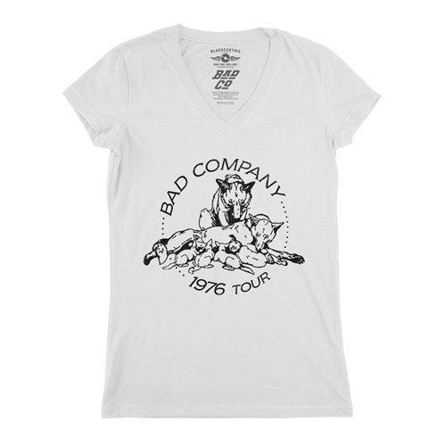 Bad Company 1976 Tour V-Neck T Shirt - Women's