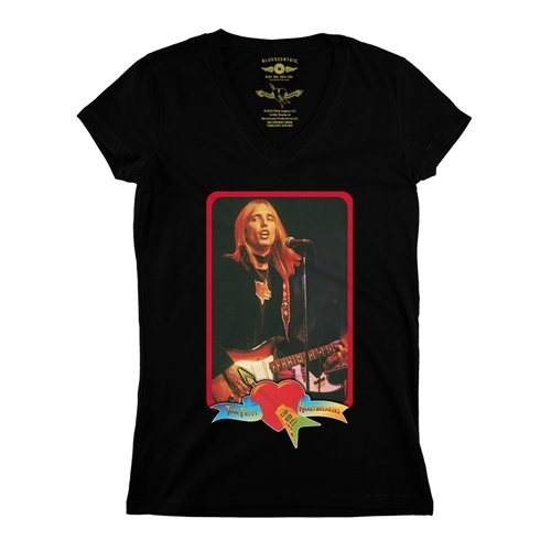 Tom Petty Red Guitar V-Neck T Shirt - Women's
