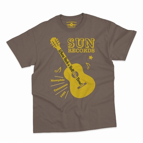Sun Records Halftone Guitar T-Shirt - Classic Heavy Cotton