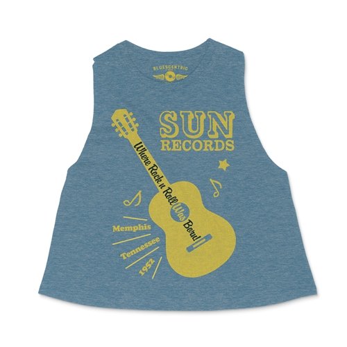 Sun Records Halftone Guitar Racerback Crop Top - Women's