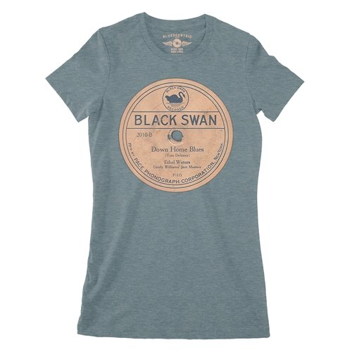 Black Swan Down Home Blues Vinyl Ladies T Shirt - Relaxed Fit