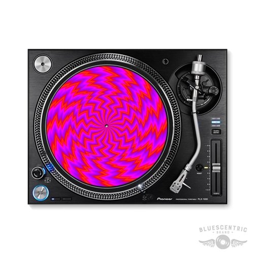 Graphic Optical Illusion Hot Pink Electric Turntable Slip Mat