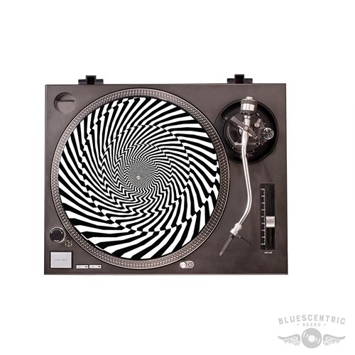 Graphic Black & White Drillbit Optical Illusion Turntable Slip Mat