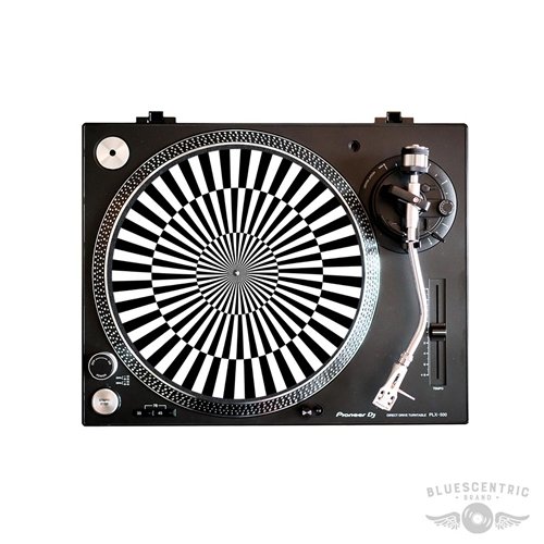 Graphic Black & White Spoke Optical Illusion Turntable Slip Mat