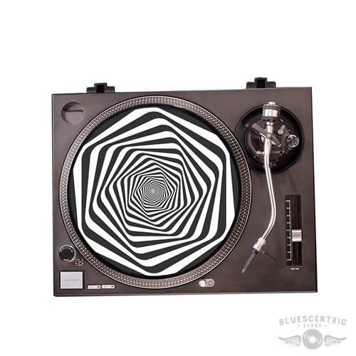 Graphic Black & White Hexagon Optical Illusion Turntable Slip Mat