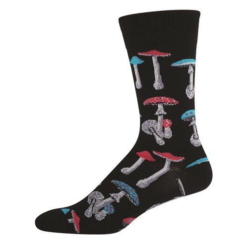 Men's Mushroom Socks Crew Black