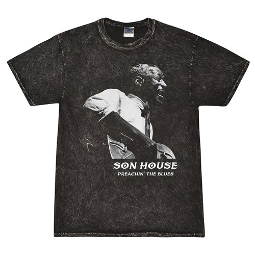 Graphic Son House Contrast T-Shirt - Black Mineral Wash