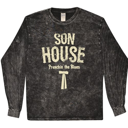 Son House Southern Bow Tie Long Sleeve T-Shirt - Black Mineral Wash