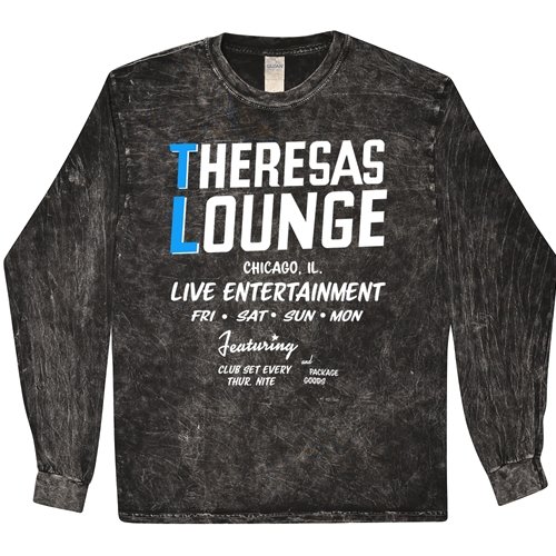 Theresa's Lounge Chicago Long Sleeve T-Shirt - Black Mineral Wash