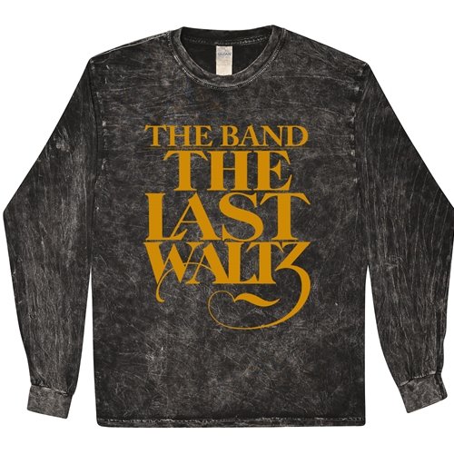 The Band The Last Waltz GOLD Logo Long Sleeve T-Shirt - Black Mineral Wash