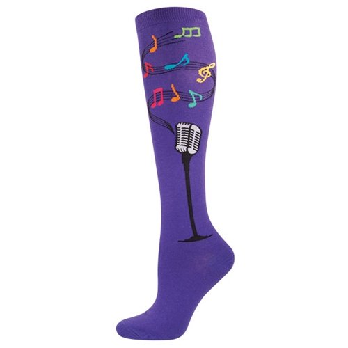 Ladies Microphone Knee High Socks