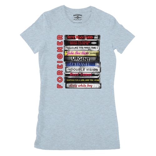 Foreigner Tape Stack Ladies T Shirt - Relaxed Fit