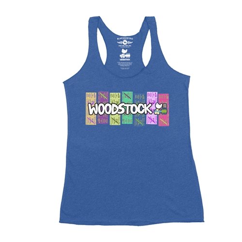 Woodstock Rainbow Concert Ticket Racerback Tank - Women's