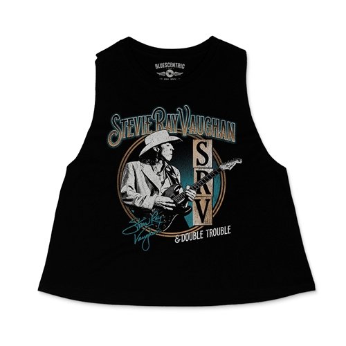 Stevie Ray Vaughan Circle Guitar Racerback Crop Top - Women's