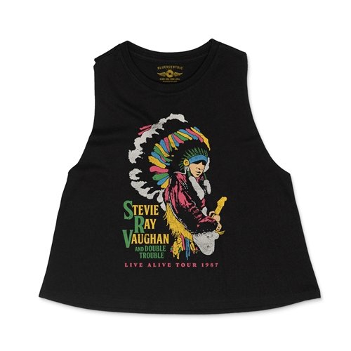 Stevie Ray Vaughan 1987 Vintage Tour Racerback Crop Top - Women's