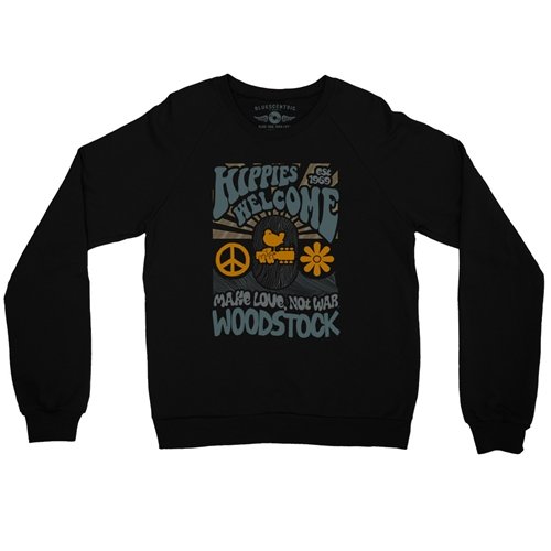 Hippies Welcome Love Woodstock Crewneck Sweatshirt