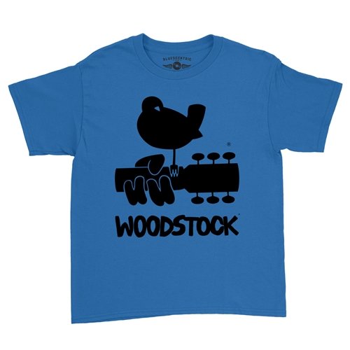 Woodstock Black Bird & Guitar Logo Youth T-Shirt - Lightweight Vintage Children & Toddlers