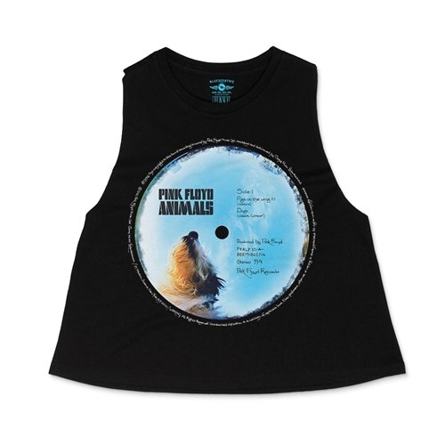 Pink Floyd Animals Vinyl Label Racerback Crop Top - Women's