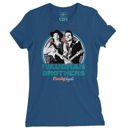 Jimmie & Stevie Ray Vaughan Family Style Ladies T Shirt - Relaxed Fit