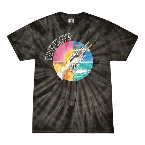 Small Batch Pink Floyd Robot Hands Tie-Dye T-Shirt - Black