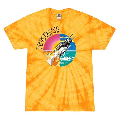 Small Batch Pink Floyd Robot Hands Tie-Dye T-Shirt - Yellow