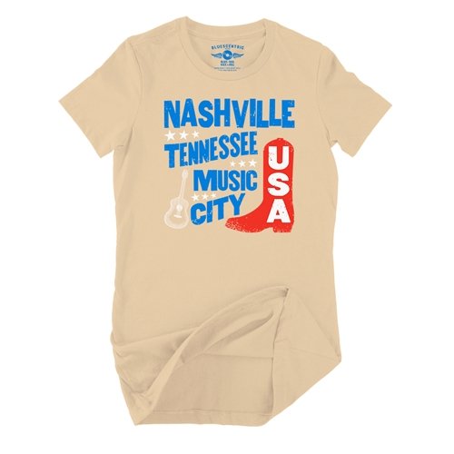 Nashville Music City USA Ladies T Shirt - Relaxed Fit